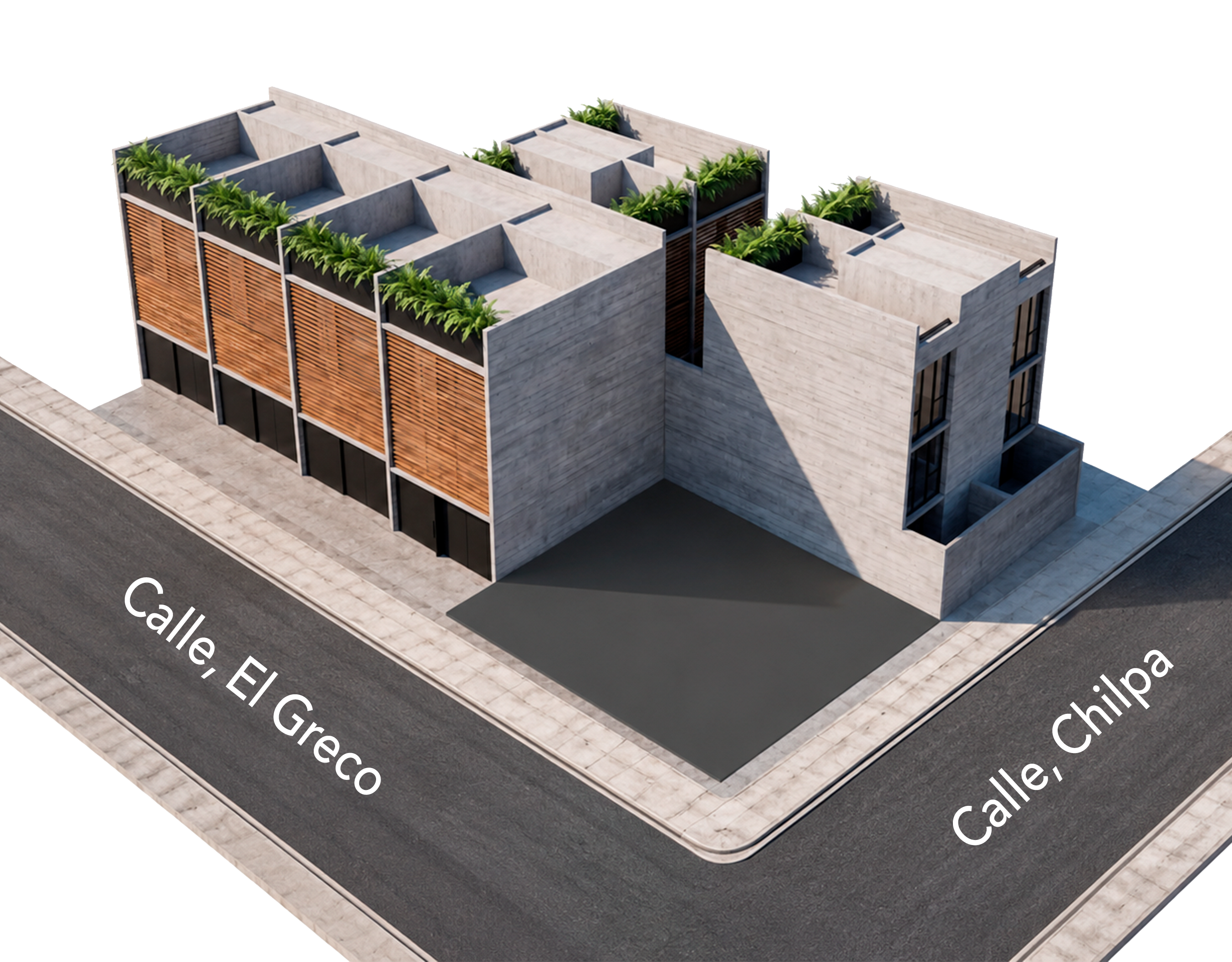 Configuración del conjunto — 8 casas entre Calle El Greco y Calle Chilpa